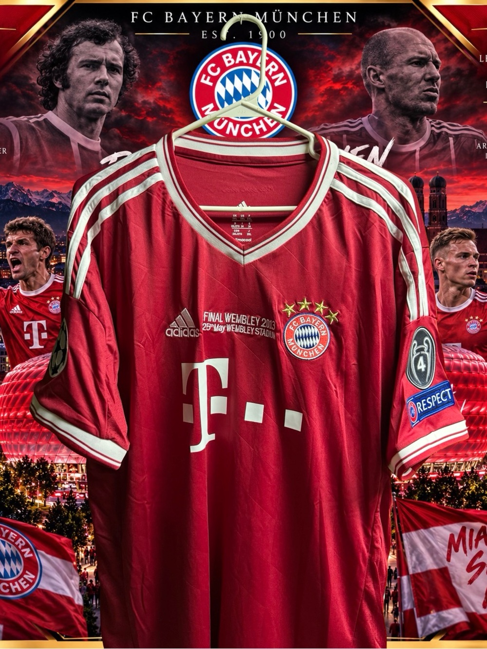 2012-13 Bayern Munich Schweinsteiger UCL Final Jersey 2XL/XL Vintage
